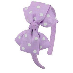Cute Lavender Polka Dot Hair Bow for Girls and Toddler Headband Accessory New